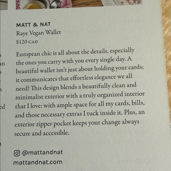 Matt & Nat Jilly Box Spring 2026 Beige Raye Vegan Leather Wallet New - Picture 5 of 5